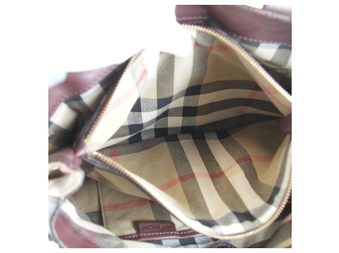 Sac Tote Burberry em couro e lona marrom - vista 18
