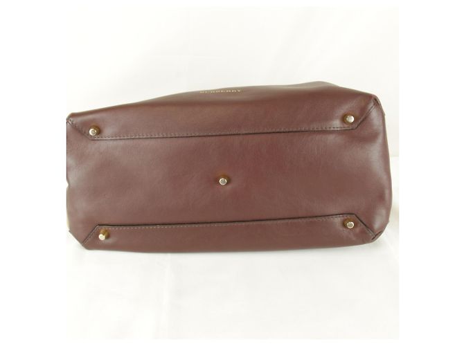 Sac Tote Burberry em couro e lona marrom - vista 7