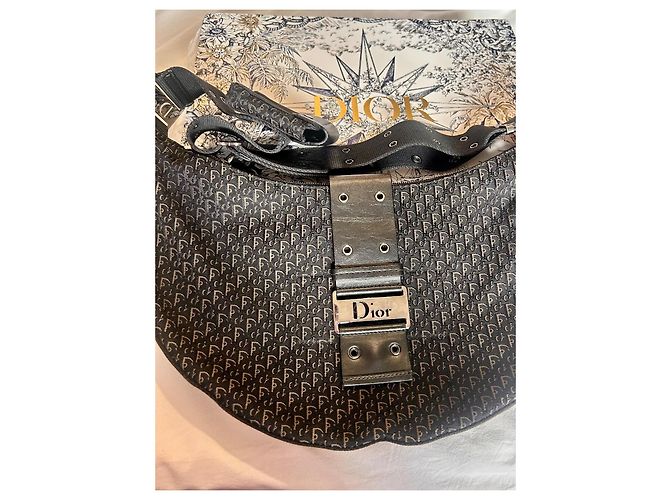 Borsa a tracolla Christian Dior Trotter Monogram Marrone Nero - vista 12