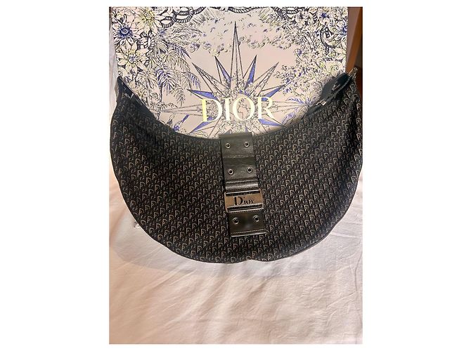 Borsa a tracolla Christian Dior Trotter Monogram Marrone Nero - vista 13