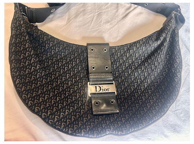 Borsa a tracolla Christian Dior Trotter Monogram Marrone Nero - vista 3