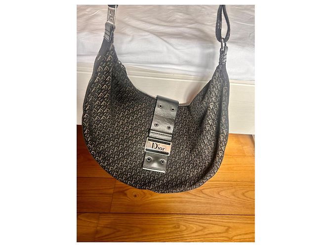 Borsa a tracolla Christian Dior Trotter Monogram Marrone Nero - vista 4