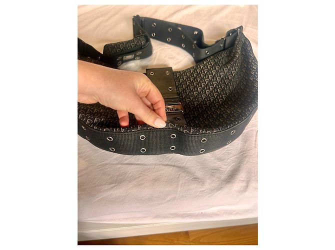 Borsa a tracolla Christian Dior Trotter Monogram Marrone Nero - vista 7