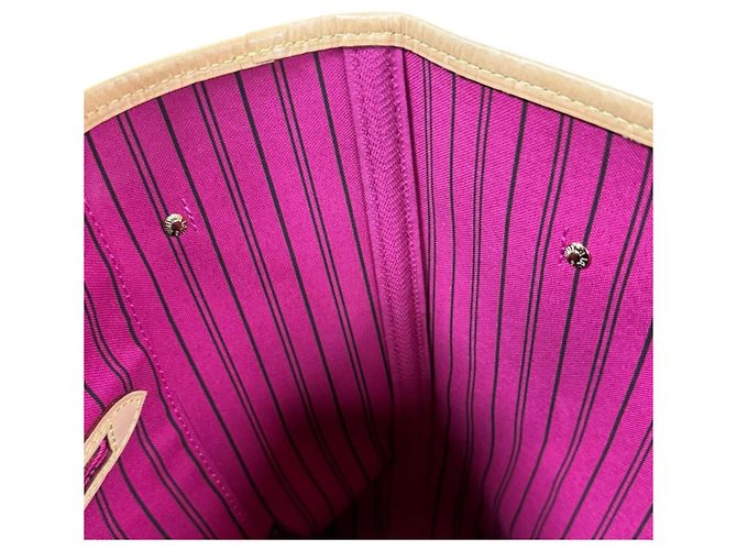 Borsa Tote Louis Vuitton Neverfull MM Monogram Marrone Rosa Monogramma - vista 10