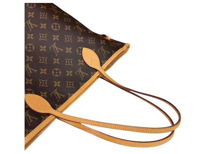 Borsa Tote Louis Vuitton Neverfull MM Monogram Marrone Rosa Monogramma - vista 12