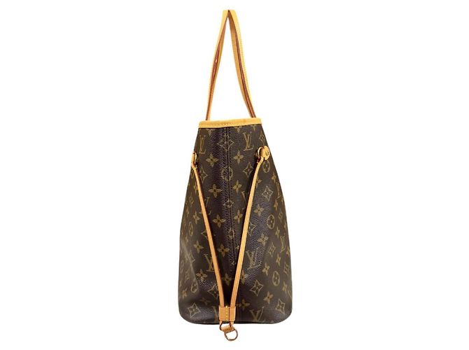 Borsa Tote Louis Vuitton Neverfull MM Monogram Marrone Rosa Monogramma - vista 4