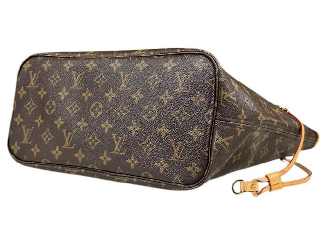 Borsa Tote Louis Vuitton Neverfull MM Monogram Marrone Rosa Monogramma - vista 5