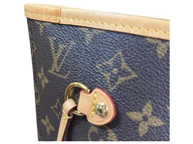 Borsa Tote Louis Vuitton Neverfull MM Monogram Marrone Rosa Monogramma - vista 8
