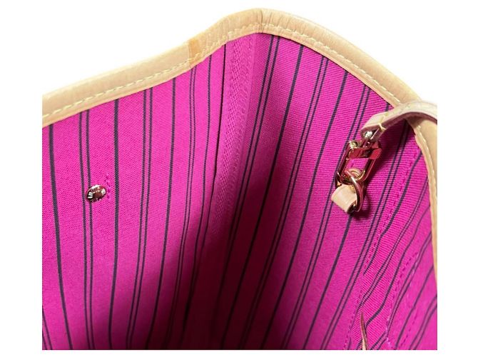 Borsa Tote Louis Vuitton Neverfull MM Monogram Marrone Rosa Monogramma - vista 9