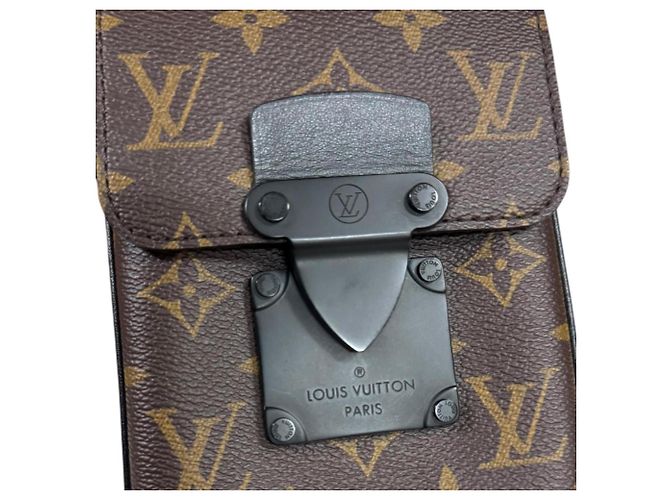 Portafoglio verticale S-Lock Louis Vuitton Marrone Nero Monogramma - vista 9