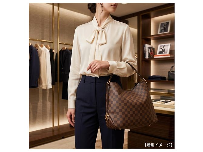 Borsa a tracolla Louis Vuitton Delightful PM Damier Marrone Damier ebene - vista 13