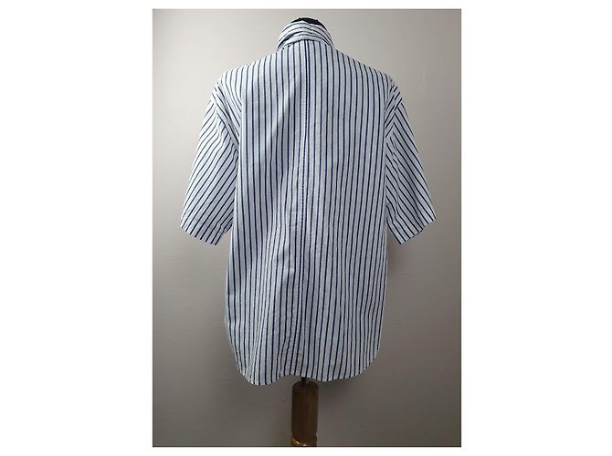 Diane Von Furstenberg Camicia a Maniche Corte a Righe Bianco Blu - vista 5
