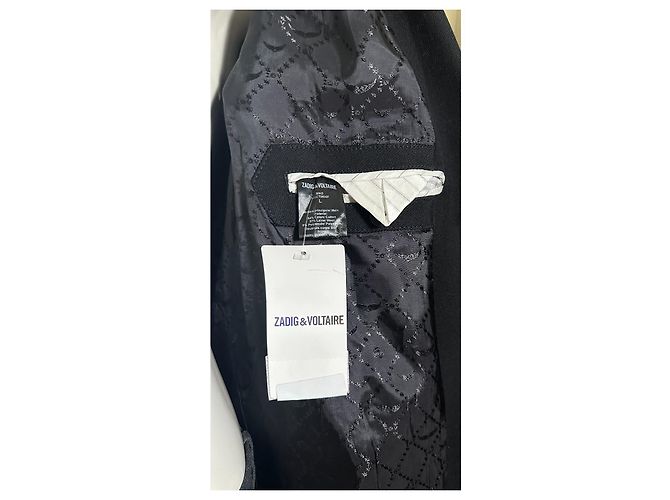 Zadig & Voltaire Black Wool Blend Long Coat - view 10