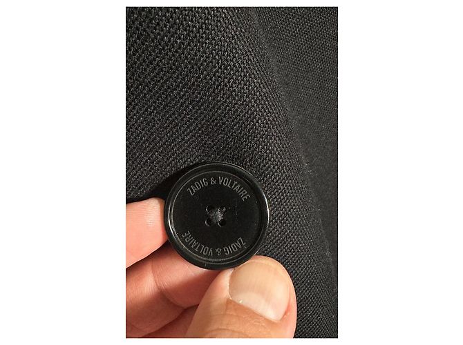 Zadig & Voltaire Black Wool Blend Long Coat - view 4