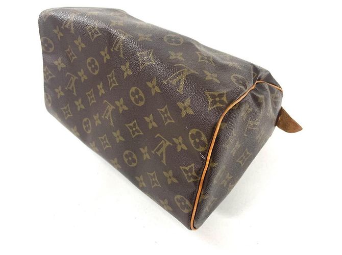 Borsa Louis Vuitton Speedy 25 - Tela Monogram Marrone Monogramma - vista 3