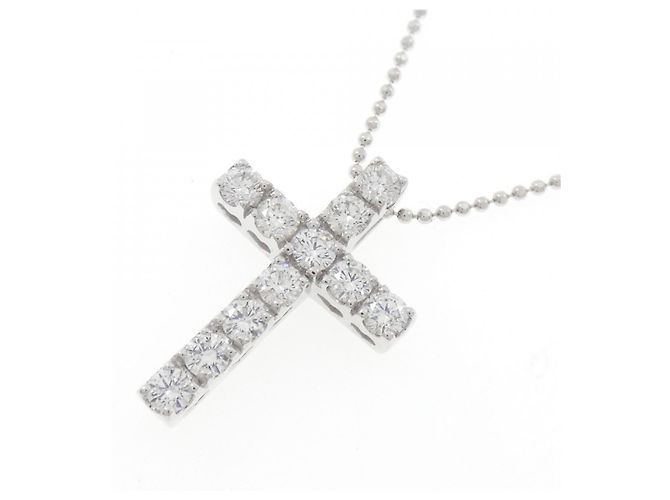 Autre Marque Collana con Croce in Diamanti Au750 Ponte Vecchio Argento - vista 3