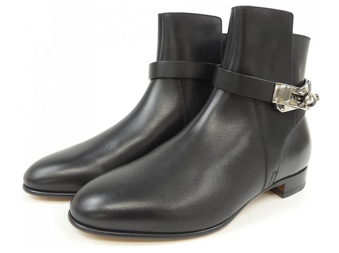 Hermès Botas de couro de bezerro Hermes Neo Kelly com fivela Preto - vista 3
