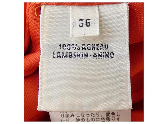 Hermès Giacca in pelle di pecora Hermes Arancione - vista 3