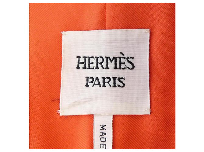 Hermès Giacca in pelle di pecora Hermes Arancione - vista 5