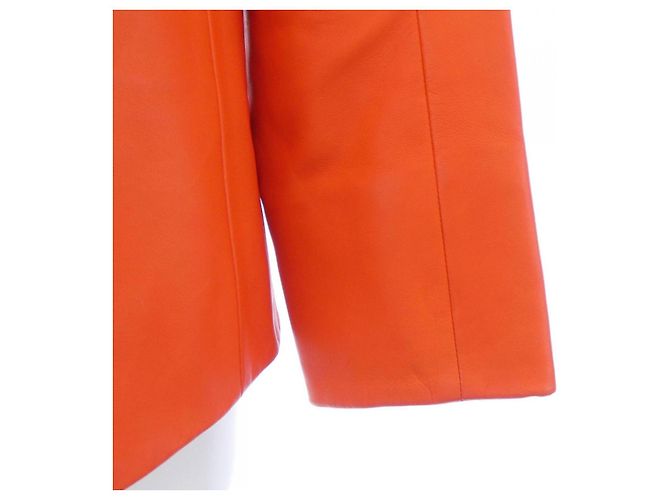 Hermès Giacca in pelle di pecora Hermes Arancione - vista 7