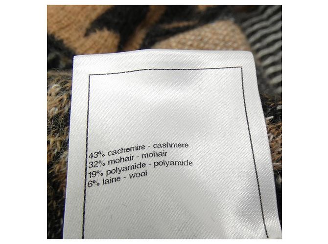 Chanel Strickoberteil aus Kaschmirmischung Braun Schwarz - Ansicht 3