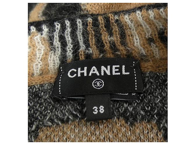 Chanel Strickoberteil aus Kaschmirmischung Braun Schwarz - Ansicht 5