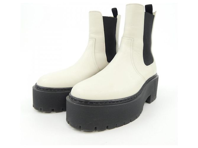 Hermès Hermes HARROW H Cadena Kalbsleder Stiefel 35 Beige - Ansicht 3