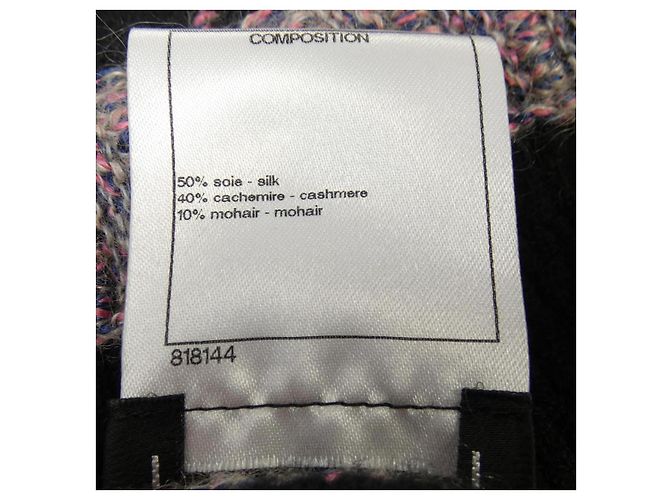 Cárdigan de mezcla de cachemira Chanel Negro Rosa - vista 3