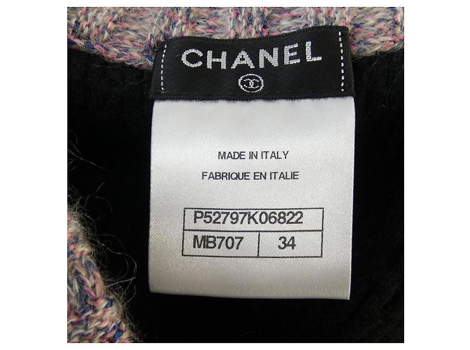 Cárdigan de mezcla de cachemira Chanel Negro Rosa - vista 4