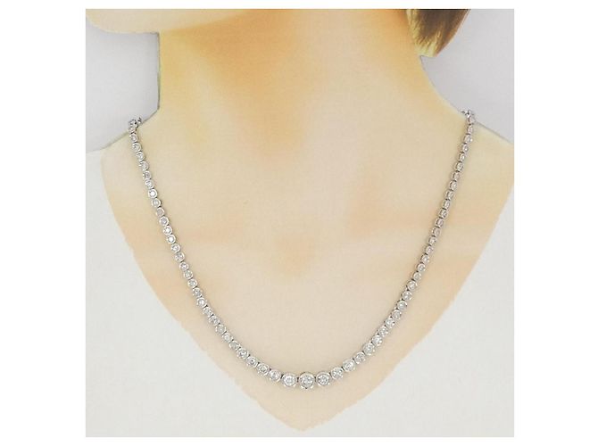Autre Marque Collana in platino Pt900 e diamanti Argento - vista 6