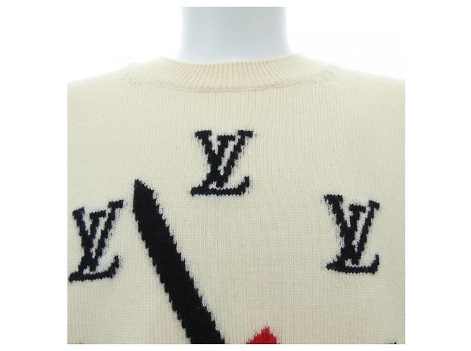 Louis Vuitton Clock Intarsia Strickpullover Beige - Ansicht 5