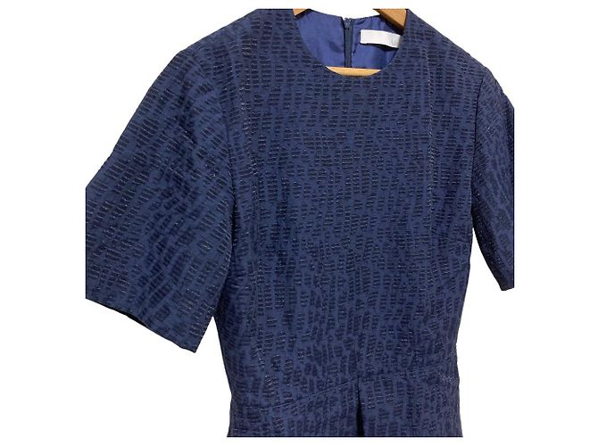 Autre Marque ADEAM Jacquard-Kleid Blau Marineblau - Ansicht 2
