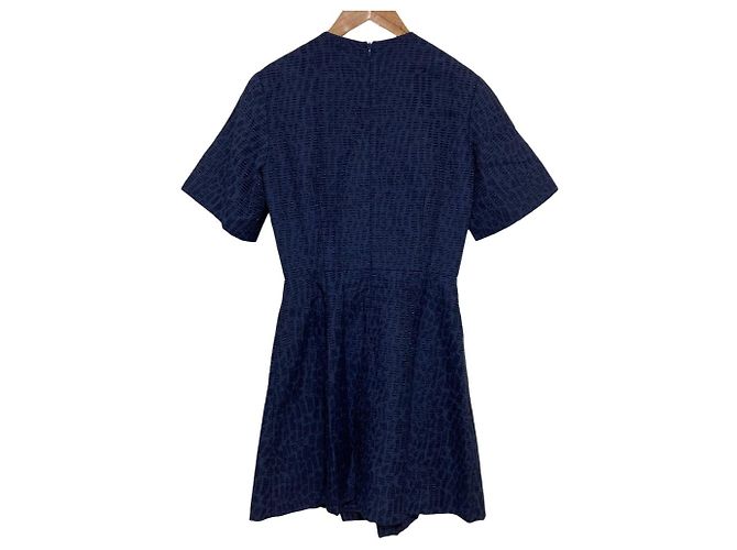 Autre Marque ADEAM Jacquard-Kleid Blau Marineblau - Ansicht 4