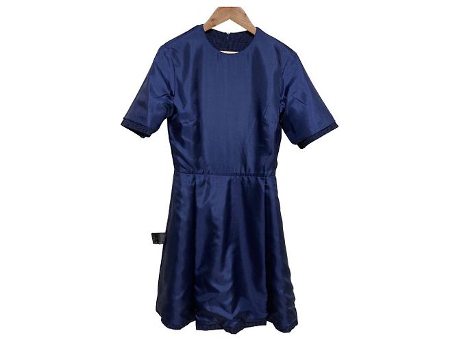 Autre Marque ADEAM Jacquard-Kleid Blau Marineblau - Ansicht 5