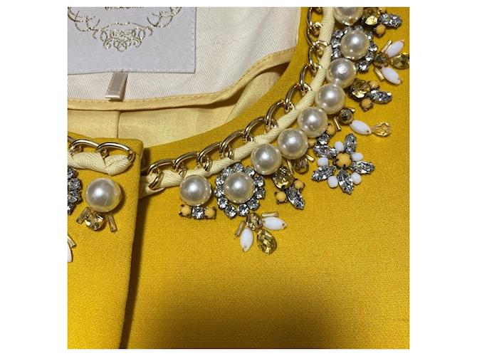 Autre Marque Abrigo Chesty sin cuello Amarillo - vista 4