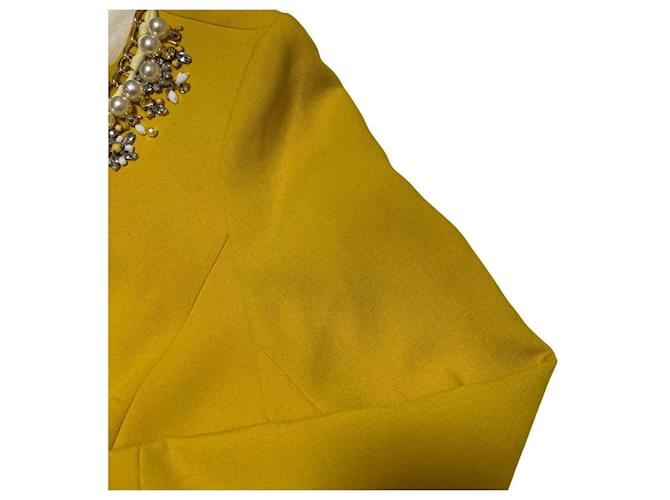 Autre Marque Abrigo Chesty sin cuello Amarillo - vista 5