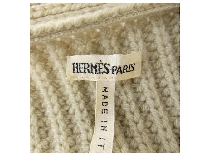 Cárdigan Largo Hermès de Cachemira y Piel de Cordero ME Castaño - vista 4