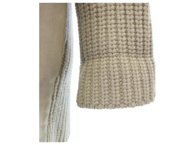 Cárdigan Largo Hermès de Cachemira y Piel de Cordero ME Castaño - vista 6