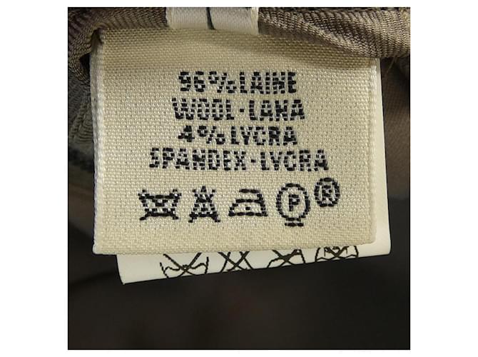 Falda de lana y elastano Hermès Beige - vista 3