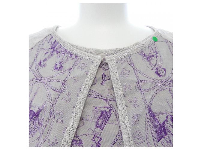 Hermès Conjunto Hermes Twillene de algodón, lino y viscosa XS Castaño Púrpura - vista 5
