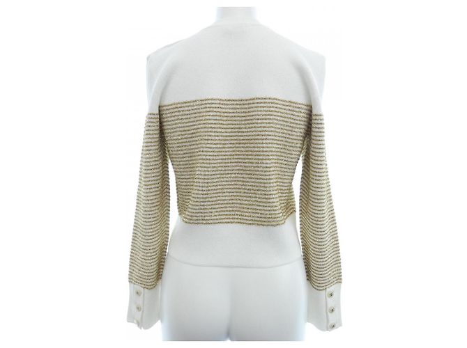 Top Chanel LOOK21 Blanco Dorado - vista 2