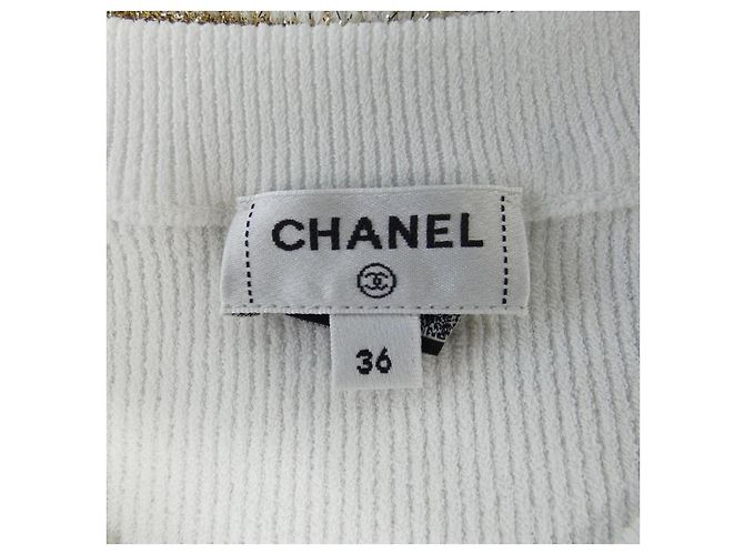 Top Chanel LOOK21 Blanco Dorado - vista 5