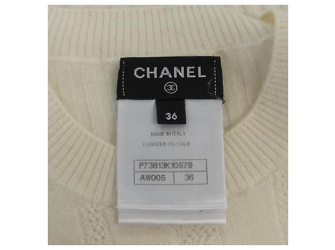 Tejido de cachemira Chanel Beige - vista 4