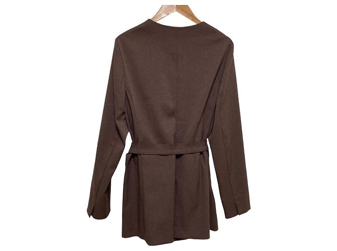Autre Marque Chaqueta sin cuello Lautreamont Castaño - vista 4