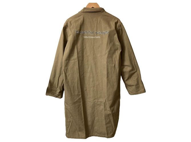 Autre Marque Abrigo de primavera beautiful people Back Logo Spring Overcoat Coat Castaño - vista 2