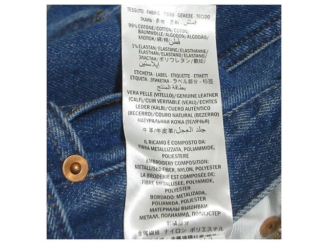 Pantaloni in denim stretch con ricamo di fiori e farfalle Gucci Blu - vista 10