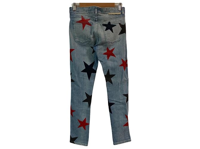 Stella Mc Cartney Pantaloni in denim stretch con stampa a stelle Stella McCartney Blu - vista 2