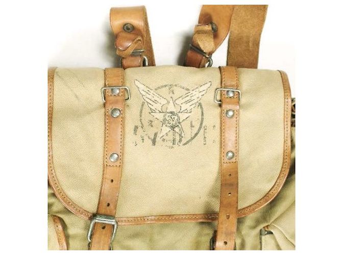 Ralph Lauren RRL Canvas Leather Rucksack Braun Beige - Ansicht 4