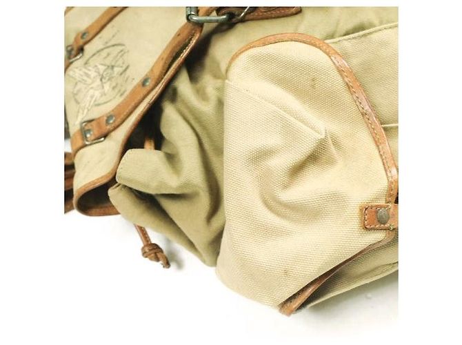 Ralph Lauren RRL Canvas Leather Rucksack Braun Beige - Ansicht 5