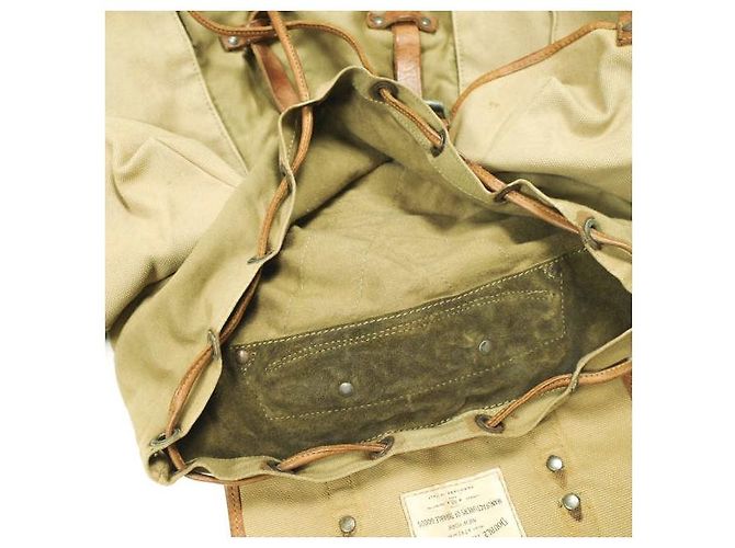Ralph Lauren RRL Canvas Leather Rucksack Braun Beige - Ansicht 7